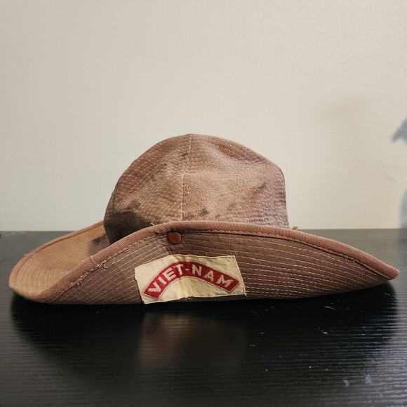 Vintage 60's US Military Issue Vietnam Patch Era Boonie Sun Hat Rare 2 Tone Army